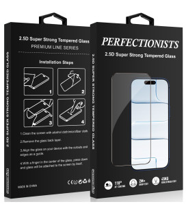 Juodas LCD apsauginis stikliukas Apple iPhone 16 Pro telefonui "Perfectionists 2.5D Super Strong"