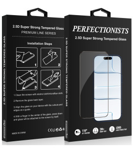 Juodas LCD apsauginis stikliukas Samsung Galaxy S25 Ultra telefonui "Perfectionists 2.5D Super Strong"