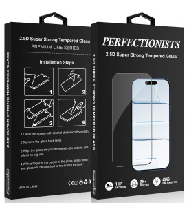 Juodas LCD apsauginis stikliukas Samsung Galaxy S26 Plus telefonui "Perfectionists 2.5D Super Strong"