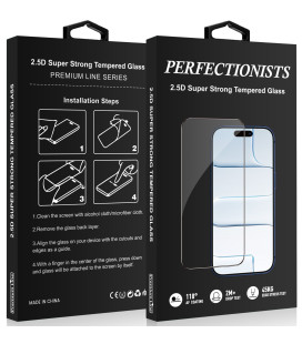 Juodas LCD apsauginis stikliukas Samsung Galaxy A37 5G / A57 5G telefonui "Perfectionists 2.5D Super Strong"