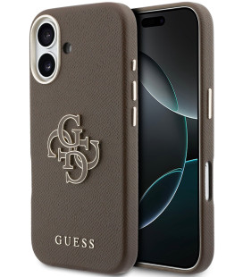 Rudas dėklas Apple iPhone 17 telefonui "Guess PU Resin Logo Case"