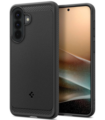 Matinis juodas dėklas Samsung Galaxy A57 5G telefonui "Spigen Rugged Armor"