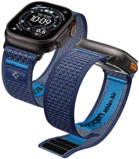 Mėlyna apyrankė Apple Watch 8 / 9 / 10 / 11 / 12 / SE / Ultra (44 / 45 / 46 / 49 mm) laikrodžiui "Spigen Athlex Air 2"
