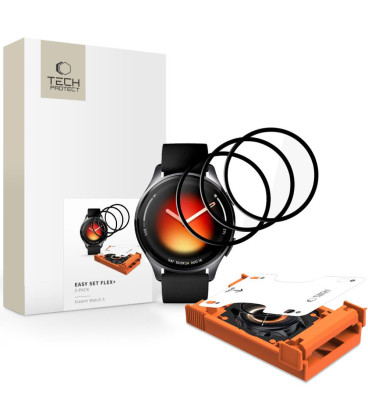 Ekrano apsauga Xiaomi Watch 5 laikrodžiui "Tech-Protect Easy Set Flex+ 3-Pack"