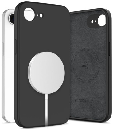 Juodas dėklas Apple iPhone 16E / 17E telefonui "Tech-Protect Silicone Magsafe"
