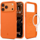 Oranžinis silikoninis dėklas Apple iPhone 17 Pro / 18 Pro telefonui "Spigen Silicone Fit MAG Magsafe"