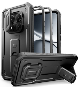 Juodas dėklas Xiaomi Redmi Note 15 Pro 5G telefonui "Tech-Protect Kevlar Cam+ 2-Set"