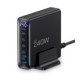 Juodas 2xUSB-A + 4xUSB-C PD240W / QC3.0 pakrovėjas "Tech-Protect DC240W-GaN 6-Port"