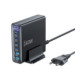 Juodas 2xUSB-A + 4xUSB-C PD240W / QC3.0 pakrovėjas "Tech-Protect DC240W-GaN 6-Port"