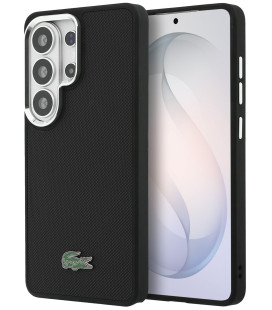 Juodas dėklas Samsung Galaxy S26 Ultra telefonui "Lacoste Petit Pique Metal Logo Magnetic Case"