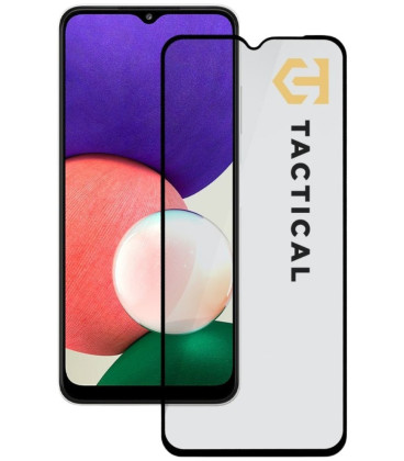 Juodas apsauginis grūdintas stiklas Samsung Galaxy A22 5G telefonui "Tactical Glass Shield 5D"