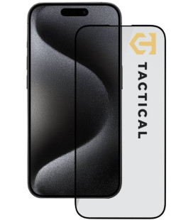 Juodas apsauginis grūdintas stiklas Apple iPhone 15 Pro telefonui "Tactical Glass Shield 5D"