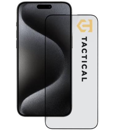 Juodas apsauginis grūdintas stiklas Apple iPhone 15 Pro Max telefonui "Tactical Glass Shield 5D"