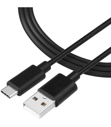 Juodas laidas USB-A - USB-C 15W / 3A 200cm "Tactical Smooth Thread"