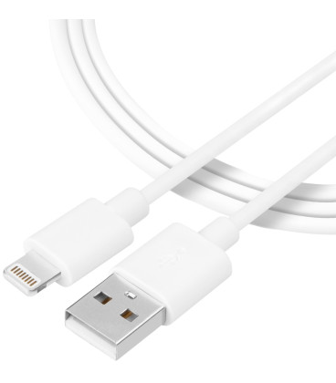 Baltas laidas USB-A - Lightning 12W / 2.4A 200cm "Tactical Smooth Thread"