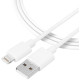 Baltas laidas USB-A - Lightning 12W / 2.4A 30cm "Tactical Smooth Thread"