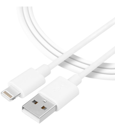 Baltas laidas USB-A - Lightning 12W / 2.4A 30cm "Tactical Smooth Thread"