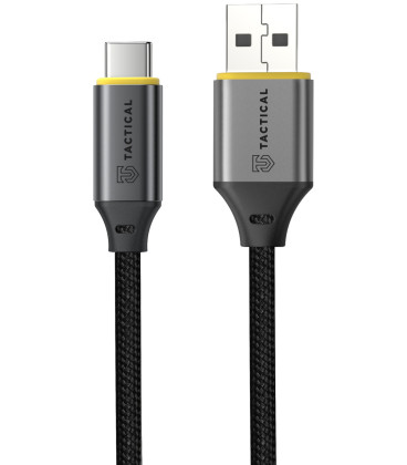 Juodas laidas USB-A - USB-C 15W / 3A 100cm "Tactical Fast Rope Aramid 2.0"