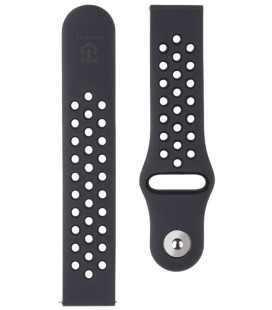 Juoda 20mm apyrankė laikrodžiams "Tactical 856 Double Silicone Band"