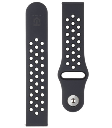 Juoda 20mm apyrankė laikrodžiams "Tactical 856 Double Silicone Band"