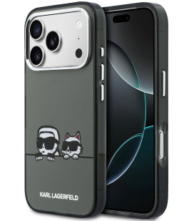 Juodas dėklas Apple iPhone 17 Pro telefonui "Karl Lagerfeld IML K&CH Heads Logo MagSafe Case"