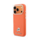 Oranžinis dėklas Apple iPhone 17 Pro telefonui "Karl Lagerfeld PU Karl and Choupette Heads Pins MagSafe Case"
