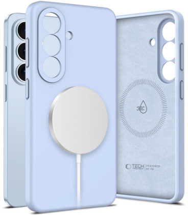Šviesiai mėlynas dėklas Samsung Galaxy S26 telefonui "Tech-Protect Liquid Silicone Magsafe"