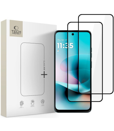 Apsauginis grūdintas stiklas Motorola Moto G57 / G57 Power / G67 Power telefonui "Tech-Protect Glass Fit+ 2-Pack"