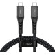 Juodas USB-C - USB-C PD100W / QC3.0 100cm laidas "Tech-Protect UB11T Ultraboost"
