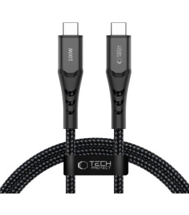 Juodas USB-C - USB-C PD100W / QC3.0 100cm laidas "Tech-Protect UB11T Ultraboost"