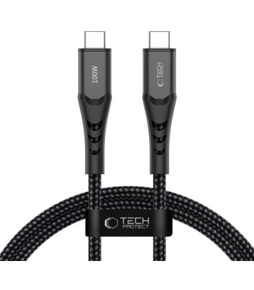 Juodas USB-C - USB-C PD100W / QC3.0 100cm laidas "Tech-Protect UB11T Ultraboost"