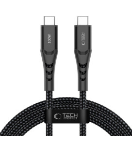 Juodas USB-C - USB-C PD100W / QC3.0 200cm laidas "Tech-Protect UB11T Ultraboost"