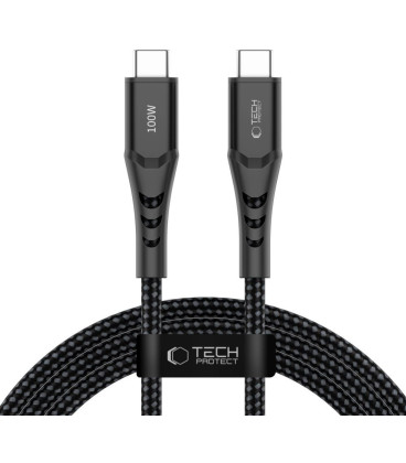 Juodas USB-C - USB-C PD100W / QC3.0 200cm laidas "Tech-Protect UB11T Ultraboost"