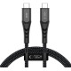 Juodas USB-C - USB-C PD240W / QC3.0 100cm laidas "Tech-Protect UB11T Ultraboost"