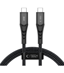 Juodas USB-C - USB-C PD240W / QC3.0 100cm laidas "Tech-Protect UB11T Ultraboost"