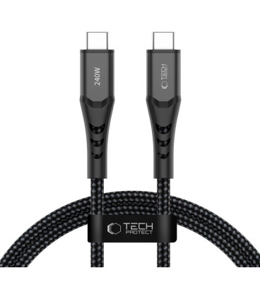 Juodas USB-C - USB-C PD240W / QC3.0 100cm laidas "Tech-Protect UB11T Ultraboost"