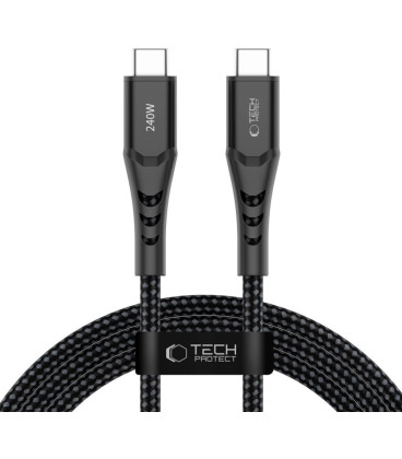 Juodas USB-C - USB-C PD240W / QC3.0 200cm laidas "Tech-Protect UB11T Ultraboost"