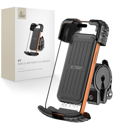 Juodas telefono laikiklis dviračiui / motociklui "Tech-Protect V7 Universal Bike & Motocycle Mount"