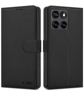 Juodas atverčiamas dėklas Motorola Edge 70 Fusion / Fusion Plus telefonui "Tech-Protect Wallet"