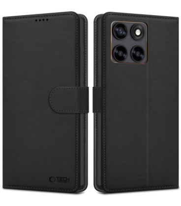 Juodas atverčiamas dėklas Motorola Edge 70 Fusion / Fusion Plus telefonui "Tech-Protect Wallet"