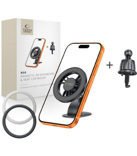 Juodas automobilinis telefono laikiklis "Tech-Protect N56 Magnetic Magsafe 3M Dashboard & Vent"