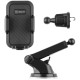 Juodas automobilinis telefono laikiklis "OBAL:ME TrioMount Car Holder"