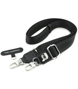 Juodas dirželis telefonui "Karl Lagerfeld Universal Crossbody Strap Karl Patch"
