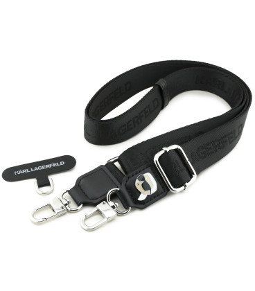 Juodas dirželis telefonui "Karl Lagerfeld Universal Crossbody Strap Karl Patch"