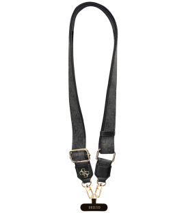 Juodas dirželis telefonui "Guess Crossbody Strap PU 4G Metal Logo"