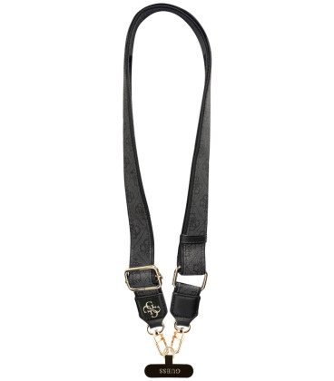 Juodas dirželis telefonui "Guess Crossbody Strap PU 4G Metal Logo"