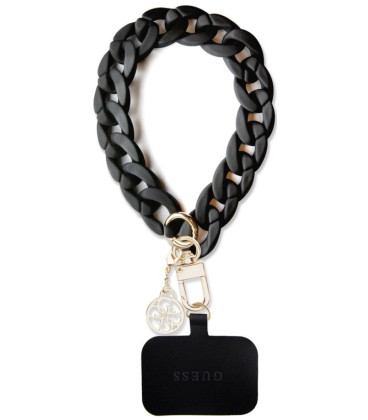 Juodas dirželis telefonui ant riešo "Guess Universal Wrist Strap 4G Charm"