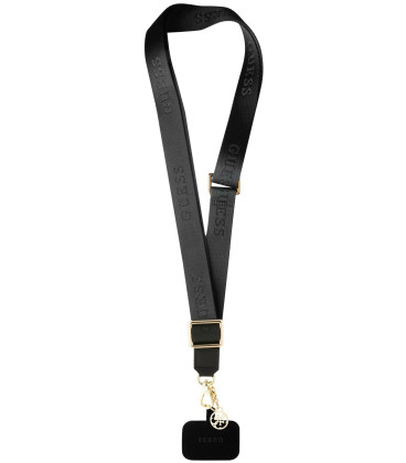 Juodas dirželis telefonui "Guess Crossbody Strap Nylon 4G Charm"