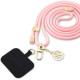 Rožinis / auksinės spalvos dirželis telefonui "Guess Crossbody Strap Cord 4G Charm"