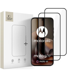 Apsauginis grūdintas stiklas Motorola Moto G67 / G77 telefonui "Tech-Protect Glass Fit+ 2-Pack"